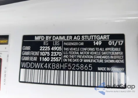 2017 Mercedes-Benz C 300 4Matic from USA, damaged, VIN WDDWK4KB8HF525865
